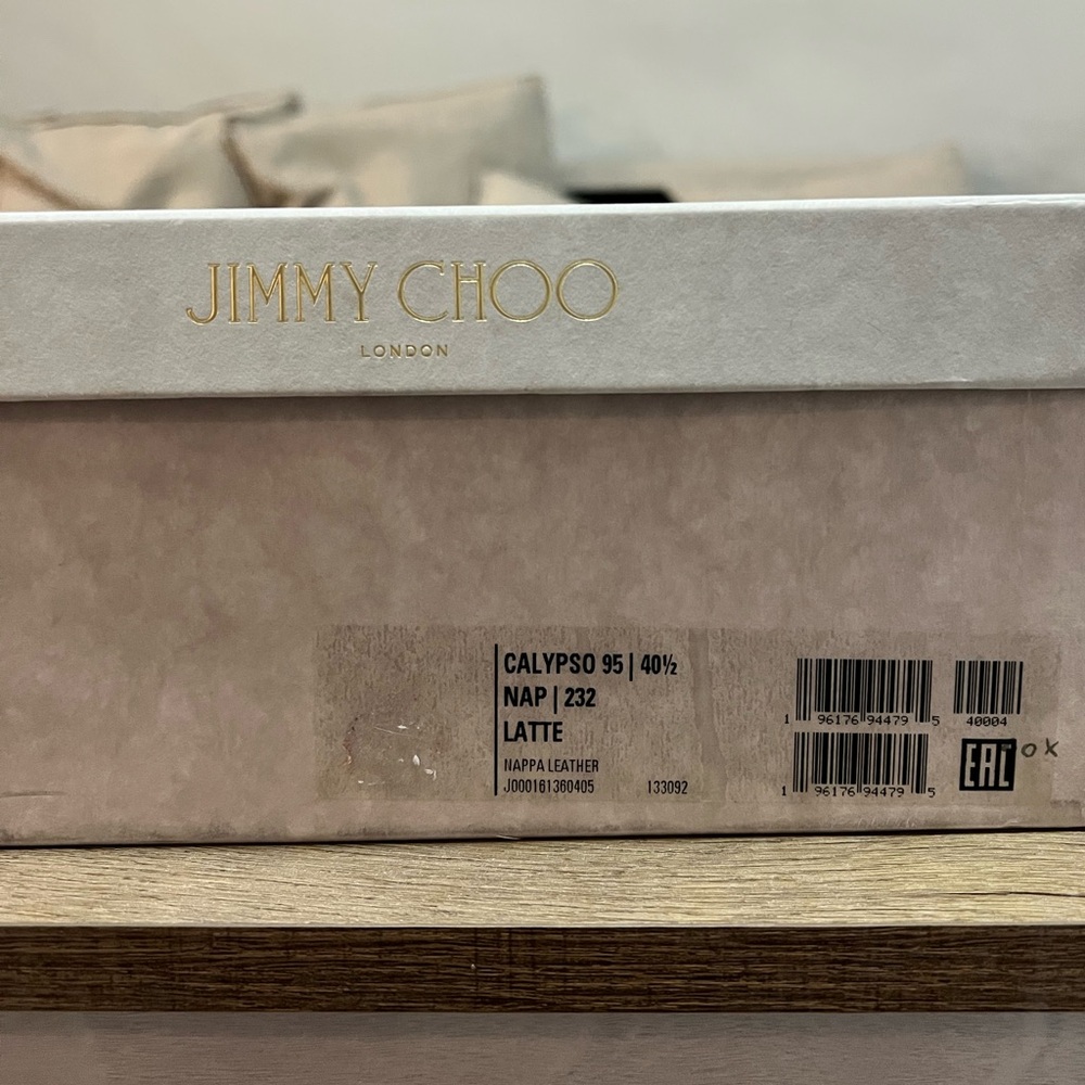 Jimmy Choo Calypso 95 Heels – White Latte Strappy Sandals EU 40.5 (US 10) - Picture 8 of 8